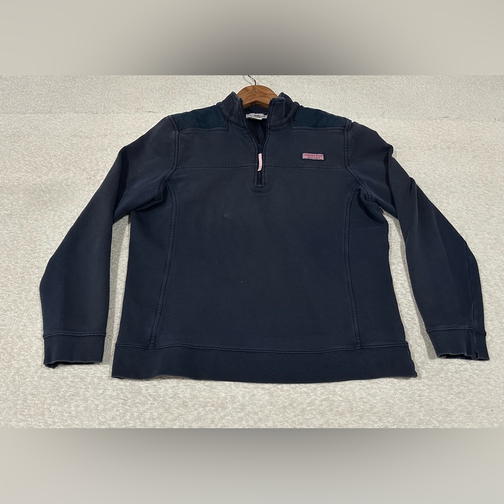 Vineyard Vines Women’s Quarter Zip Pullover Fleece Navy Blue Size Large